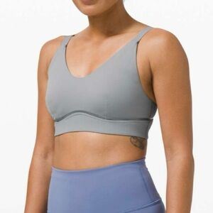 LULULEMON Rhino Grey Radiant Motion Bra *Medium Support B/C Cups Training Sz 12